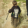 De kleine 8 liter pack is ook te gebruiken als rugzak voor de kleine hiker.