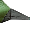 Op de punten waar er spanning op het doek komt te staan is deze verstevigd.