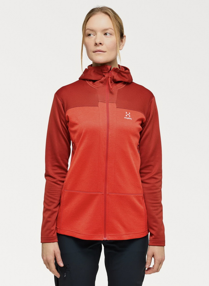 Haglofs Roc Mid Flash Hood, opvallend outdoorvest warme midlayer
